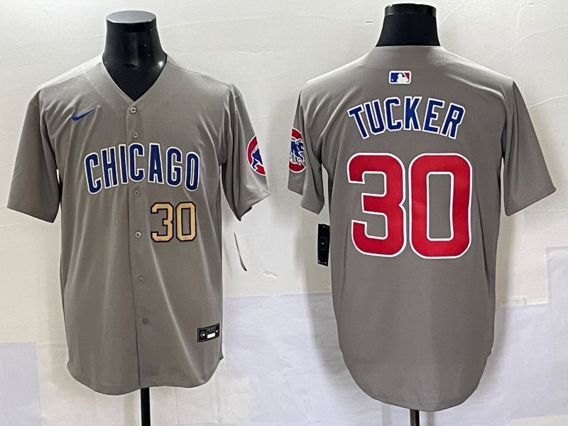 Men 2025 Chicago Cubs #30 Tucker Grey Game Nike MLB Jersey style 7035->chicago cubs->MLB Jersey
